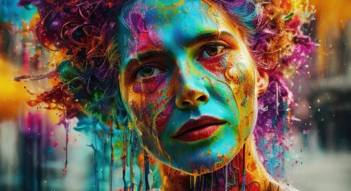 Crying Baby in Ruins: Surreal Graffiti Art