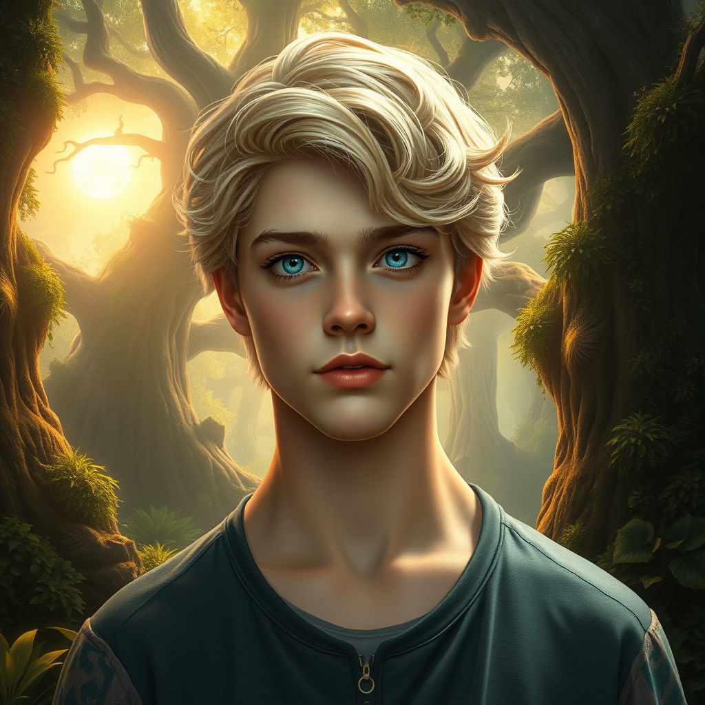 Mystical Teenager Portrait in Dreamlike Forest
