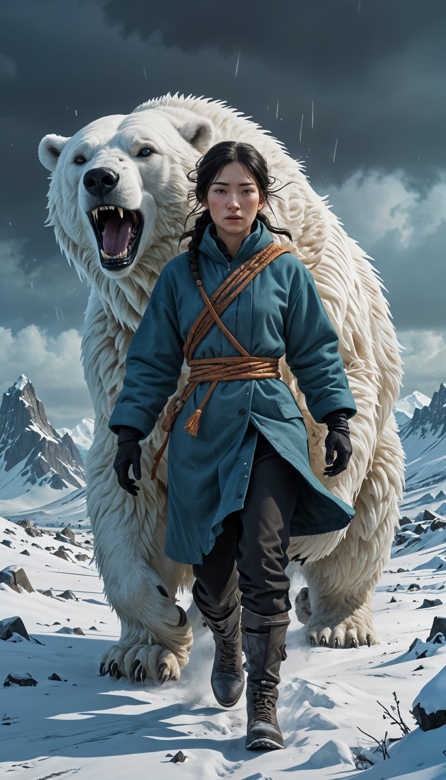 Polar Warrior in Winter Storm