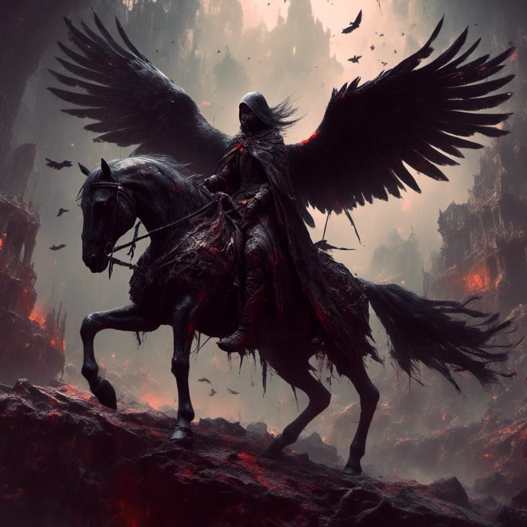 Death Knight and Raven in Fantasy Concept Art