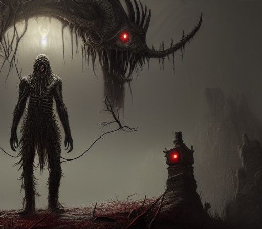 Lovecraftian Horror in Post-Apocalyptic World: Digital Art