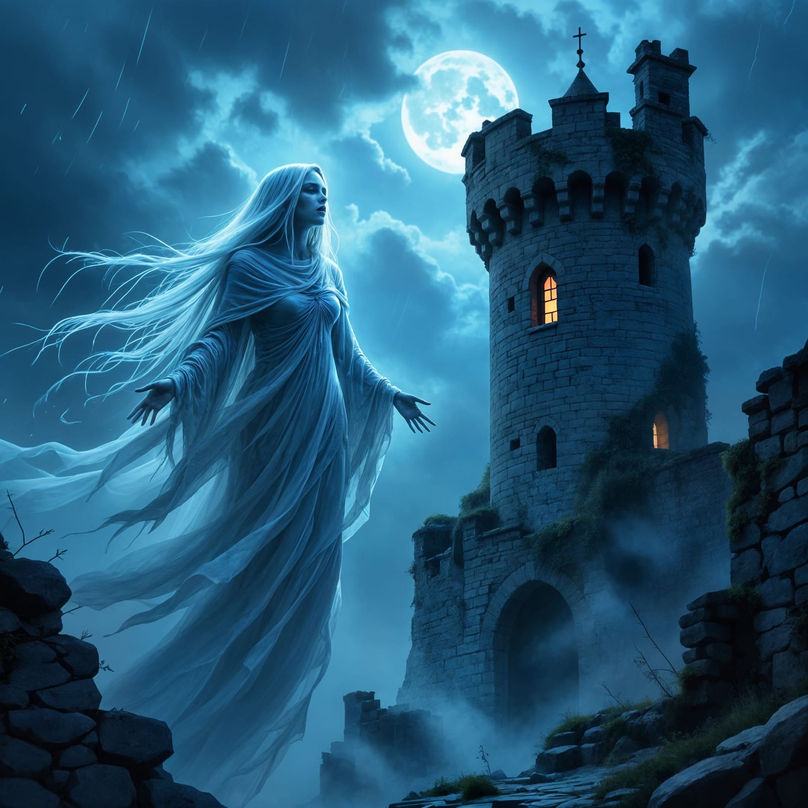 Ethereal Banshee's Lament in Digital Art