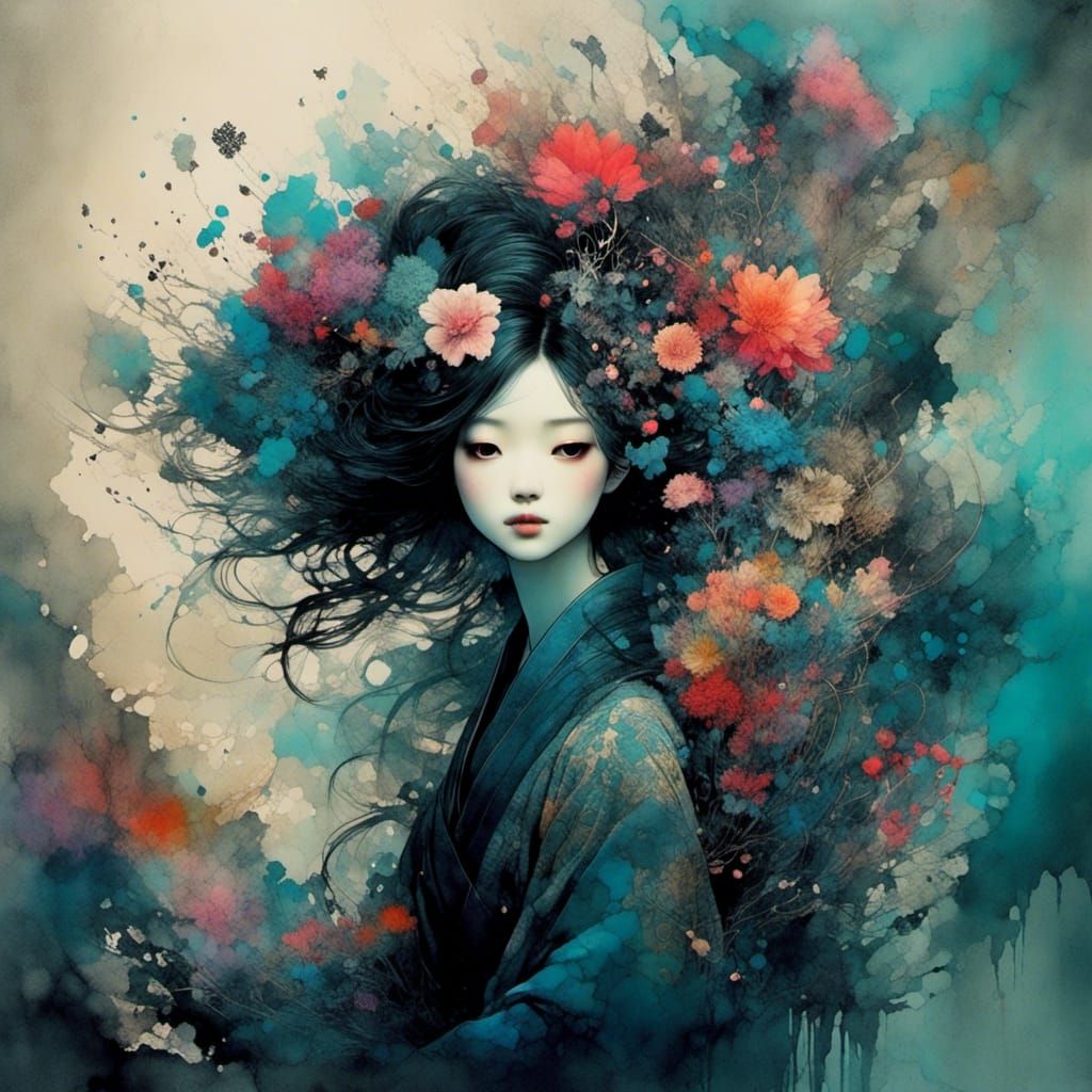 Vivid Surreal Characters in Dreamy Ink Style