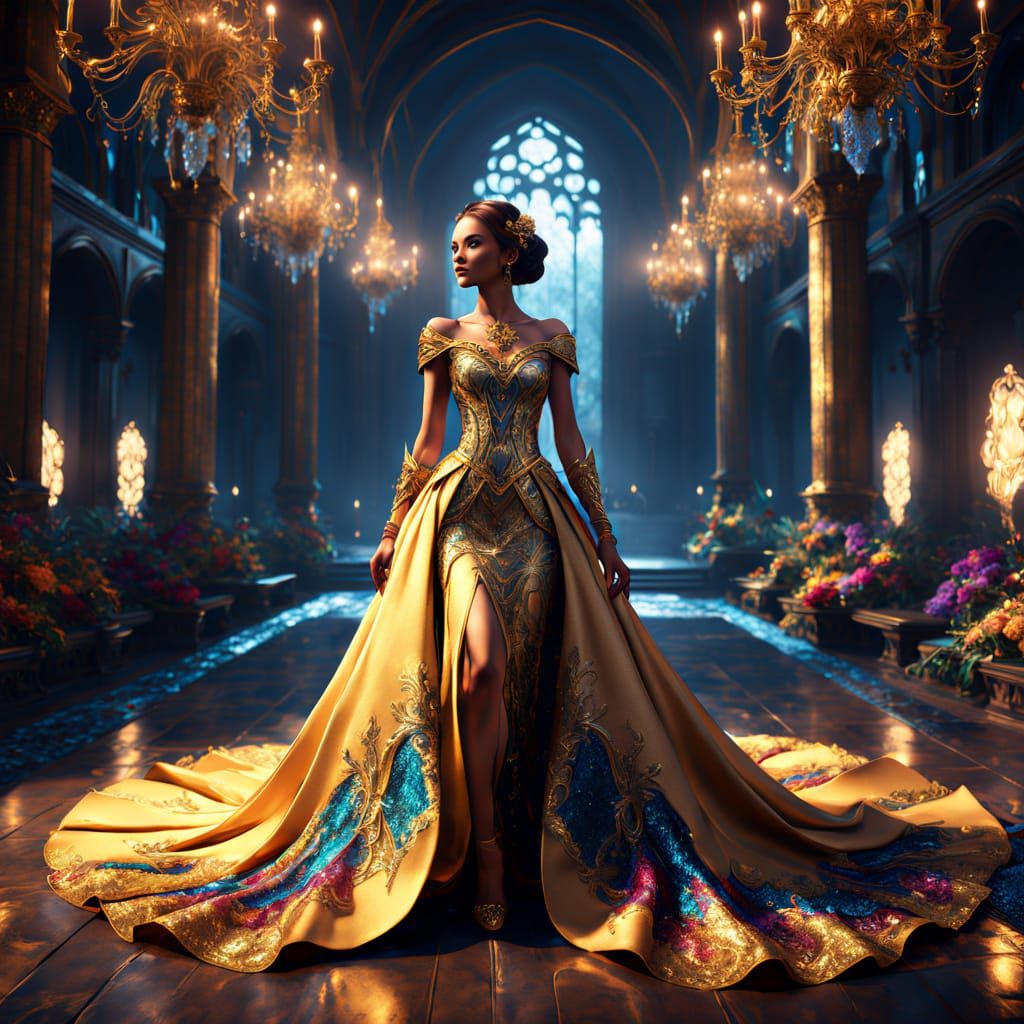Fantasy Wedding Fashion Concept Art in Vibrant Colors