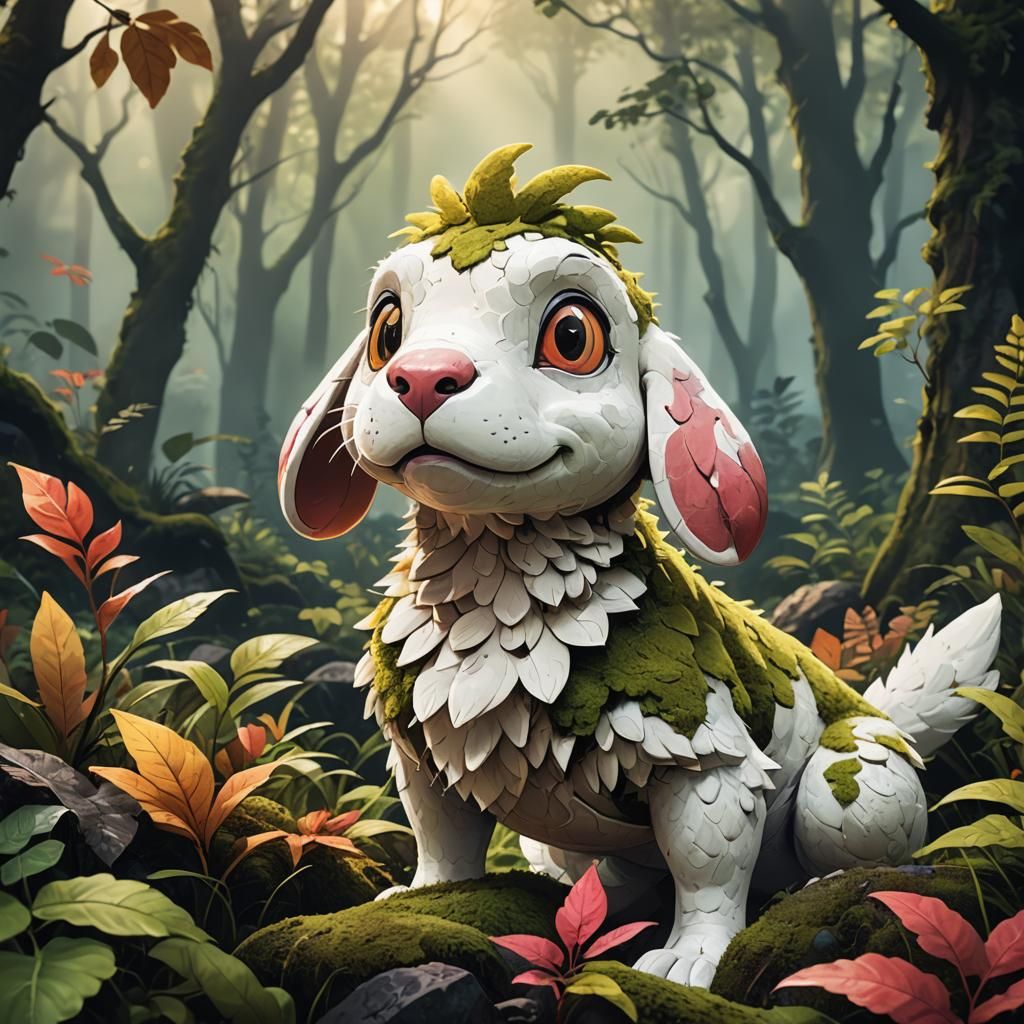 Vibrant Smeargle Portrait in Cartoon Style