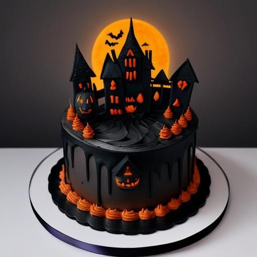 Spooky Halloween Haunted House Cake