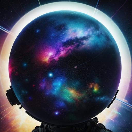 Cosmic Juggernaut in Space: Holographic Astral Illustration