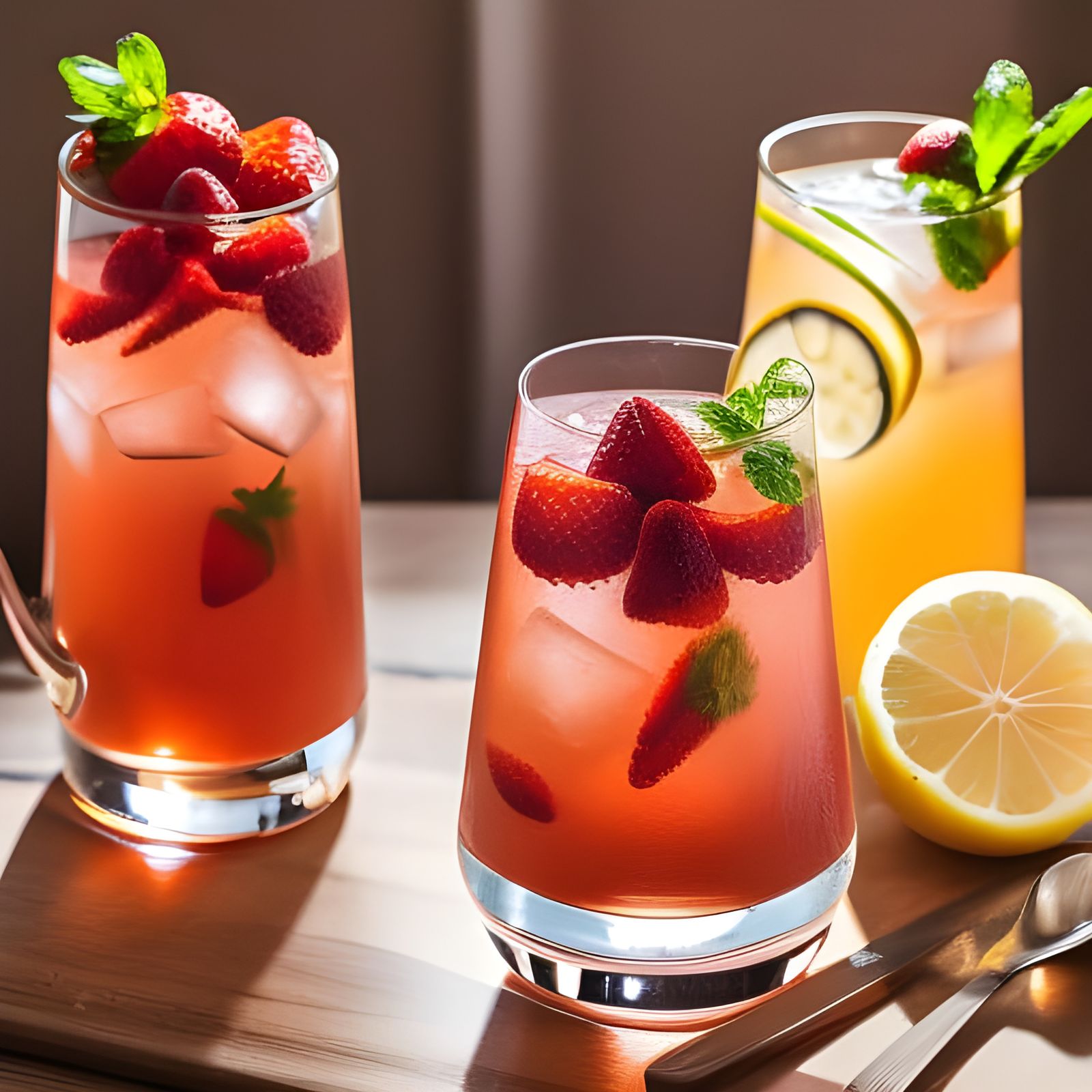 Refreshing Summer Mocktail Drink: Hyperrealistic Product Pho...
