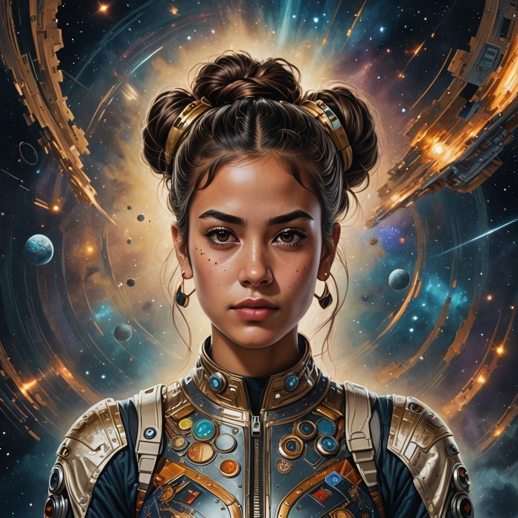 Hyperrealistic Portrait of a Young Latina Hacker in 8k