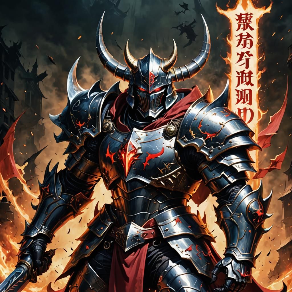 Armored Demon Knight with Energy Sound Effect