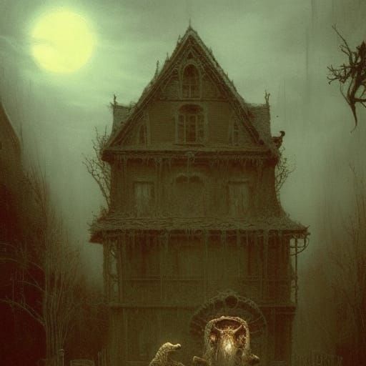 Haunted Gingerbread House with Demon Gingerbread Men