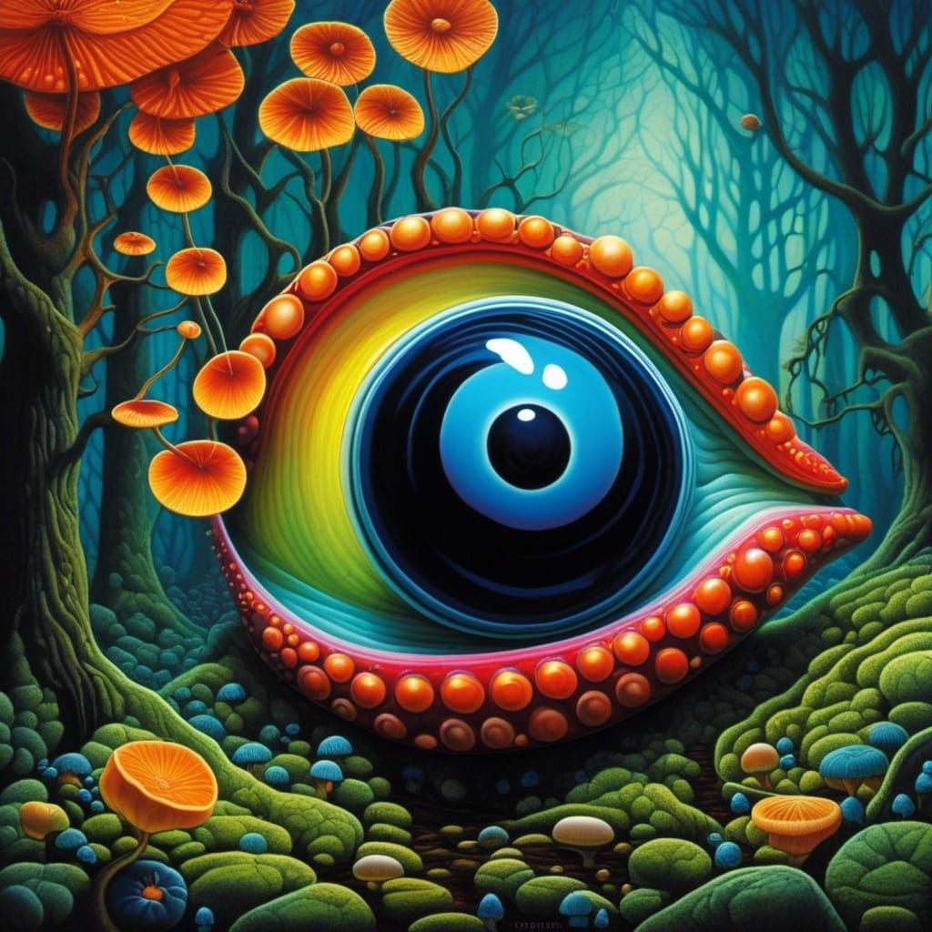 Surreal Snail: Enchanted Forest Double Exposure