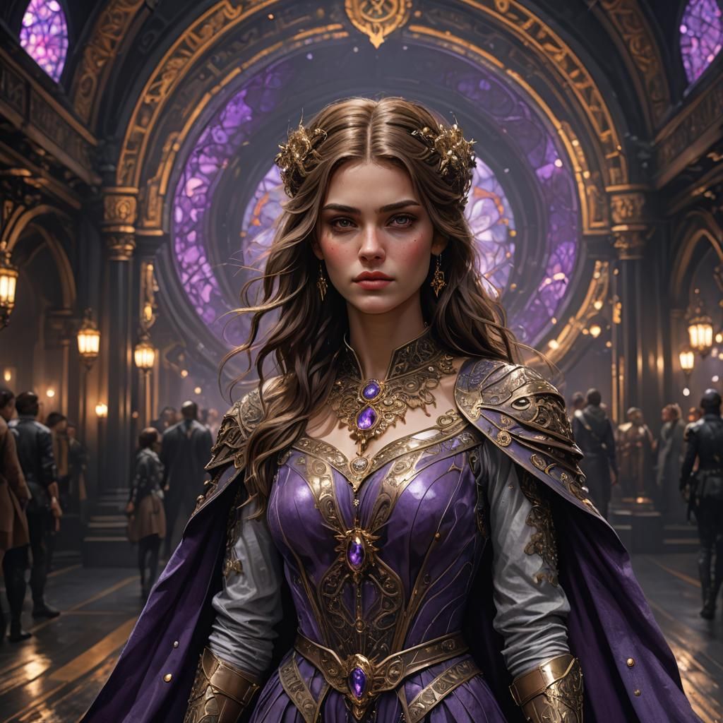 Hyperdetailed Woman on Runway in Dark Fantasy Style