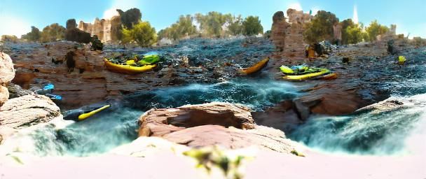 Grand Canyon Kayaking in Detailed 3D Render