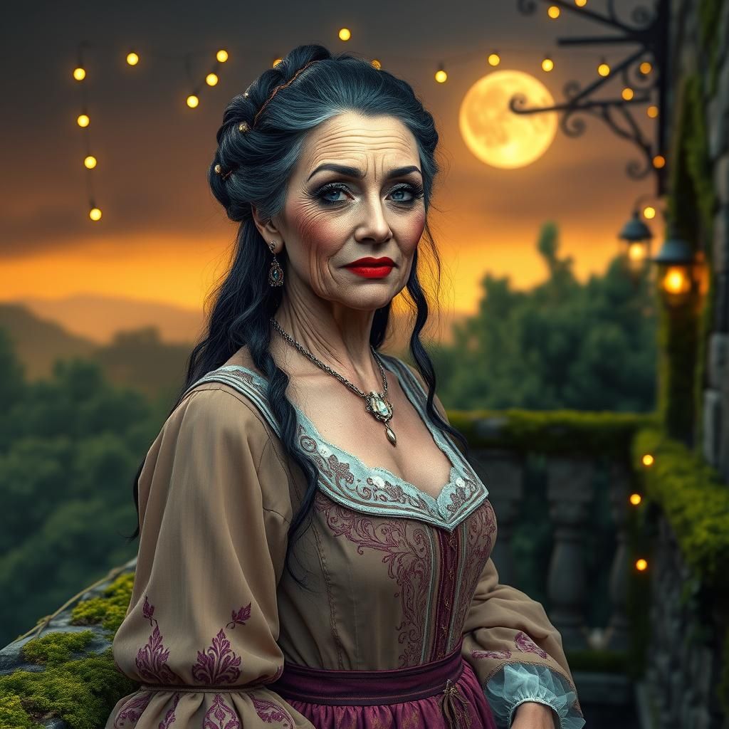 Renaissance Transvestite as Juliet, Digital Matte Painting