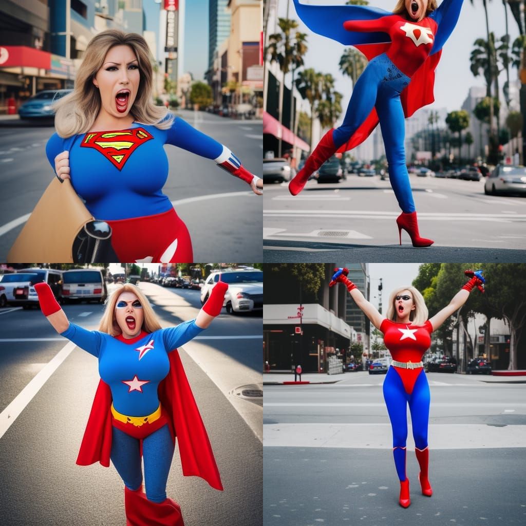 American Superheroine Portrait in Los Angeles Street