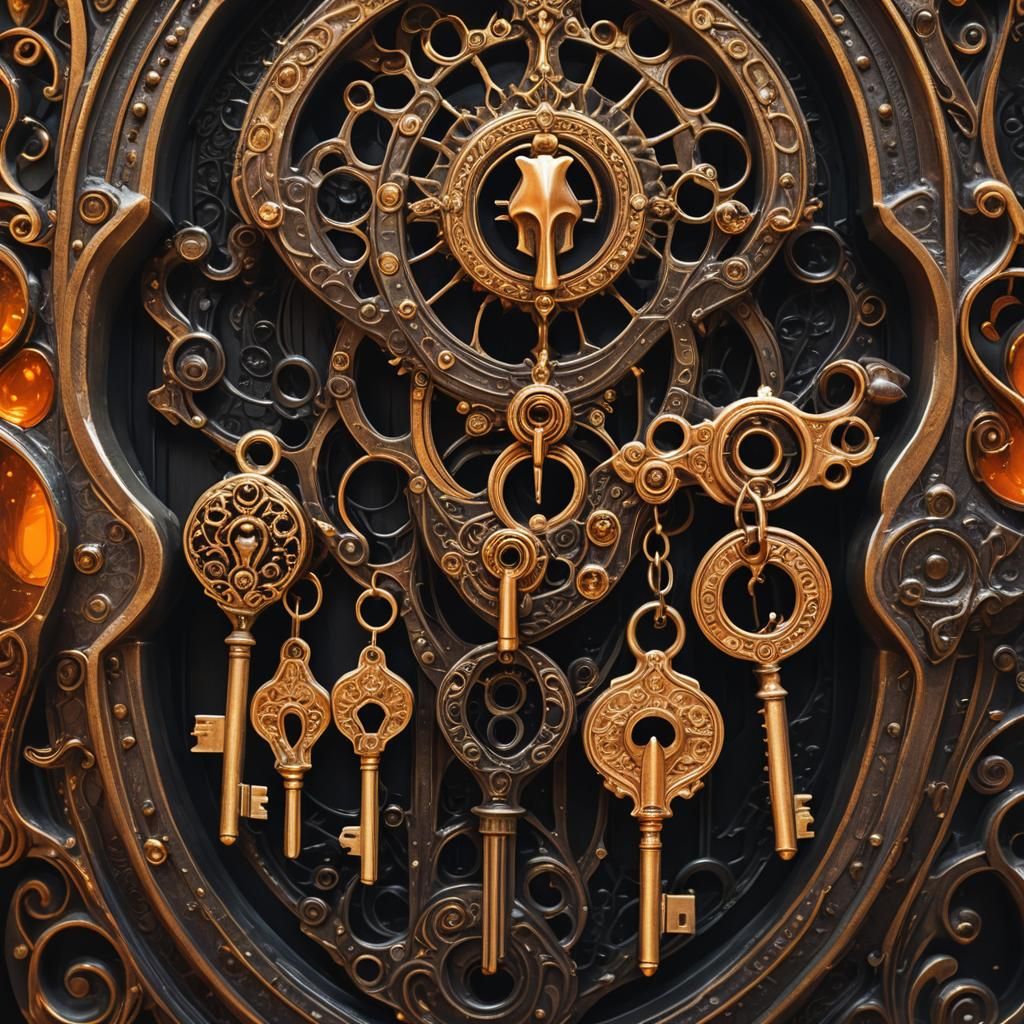 Surreal Dewdrop Keys in Gothic Locks