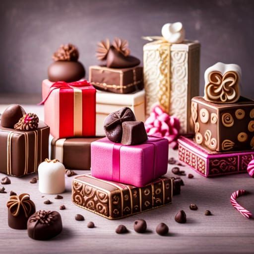 Marshmallow Creatures in Gift Boxes with Candy