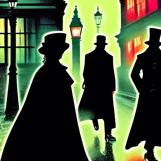 Victorian London Graphic Novel Illustration in Noir Style