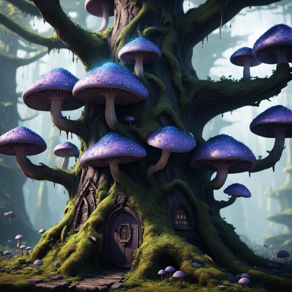 Baumhaus in einem magischen Wald