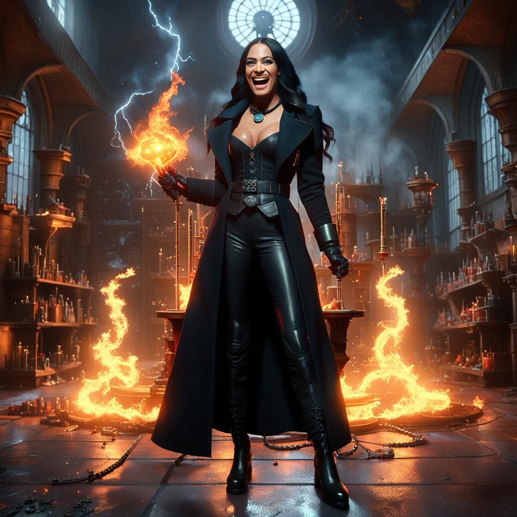 Cinderella as Mad Scientist in Dark Fantasy Style