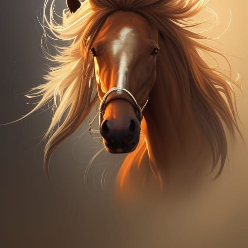 Wild Horse Portrait: Hyperdetailed Concept Art