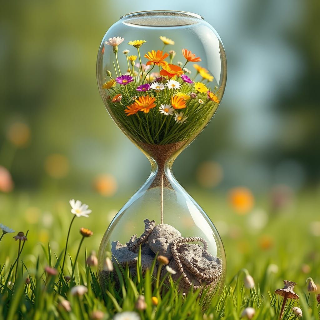Surreal Summer Hourglass in Vibrant Colors and Muted Autumn ...