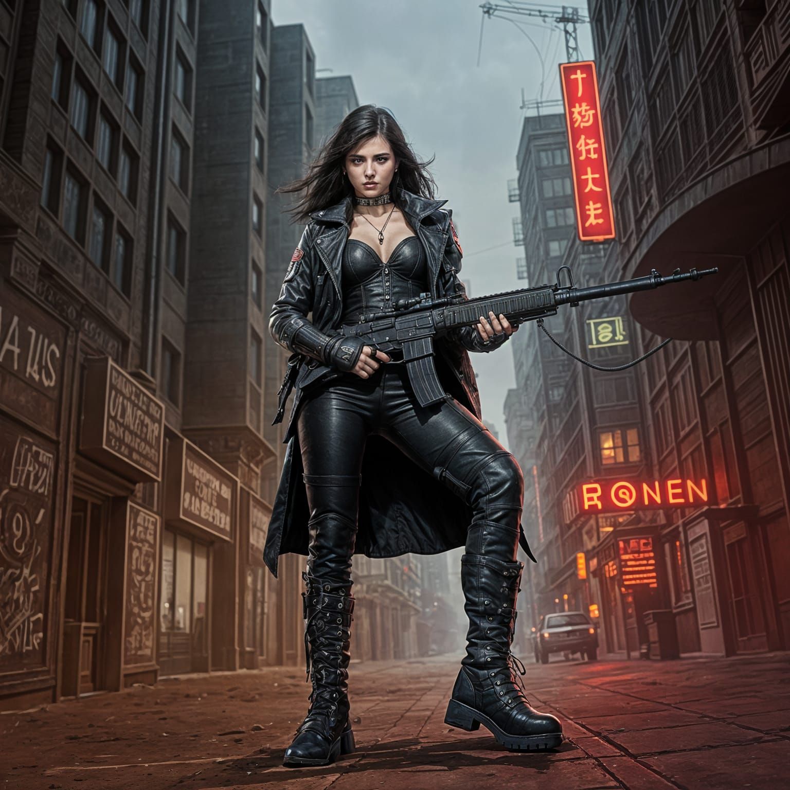 Femme Fatale Soldier of Fortune in Victorian Style