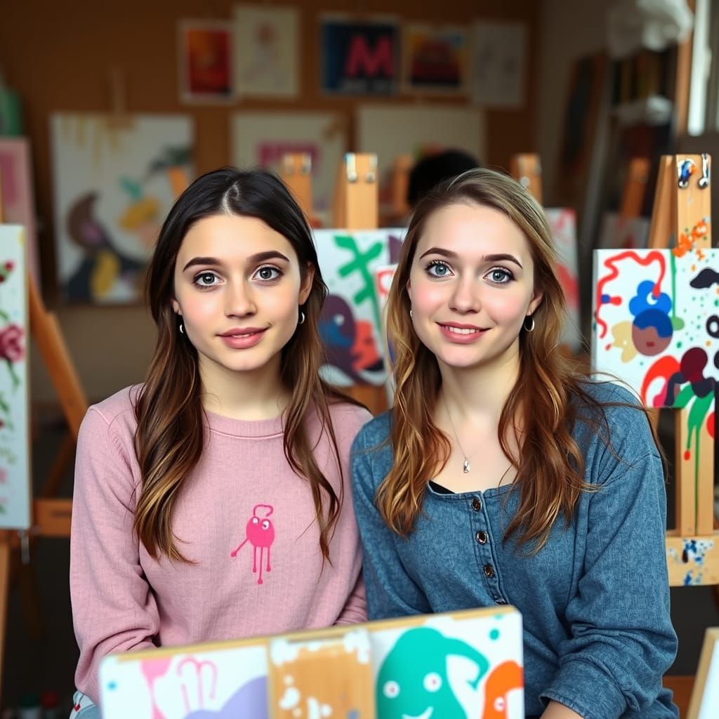 Art Class Scene Inspired by Surrealist Painting