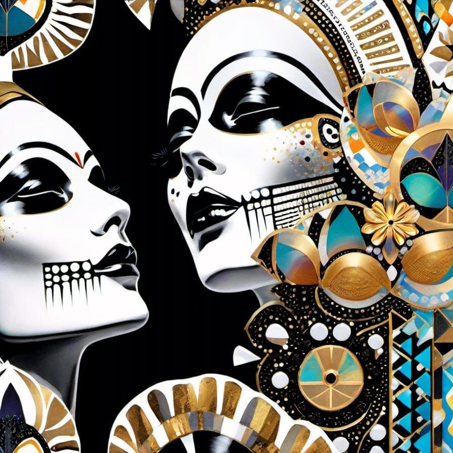 Day of the Dead Masks in Scrapbook Collage