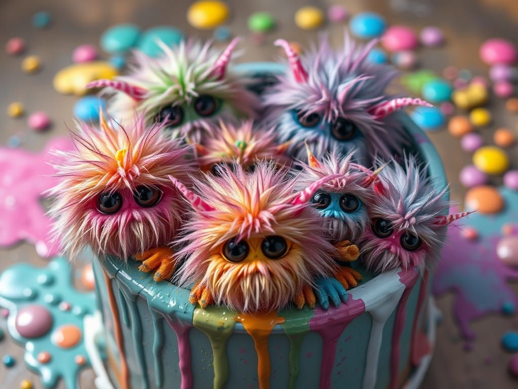 Whimsical Paint Can Creatures in Vibrant Pastel Hues