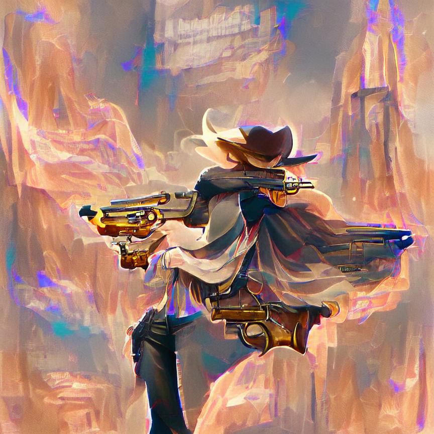 AI Gunslinger Generated from Simple Prompt