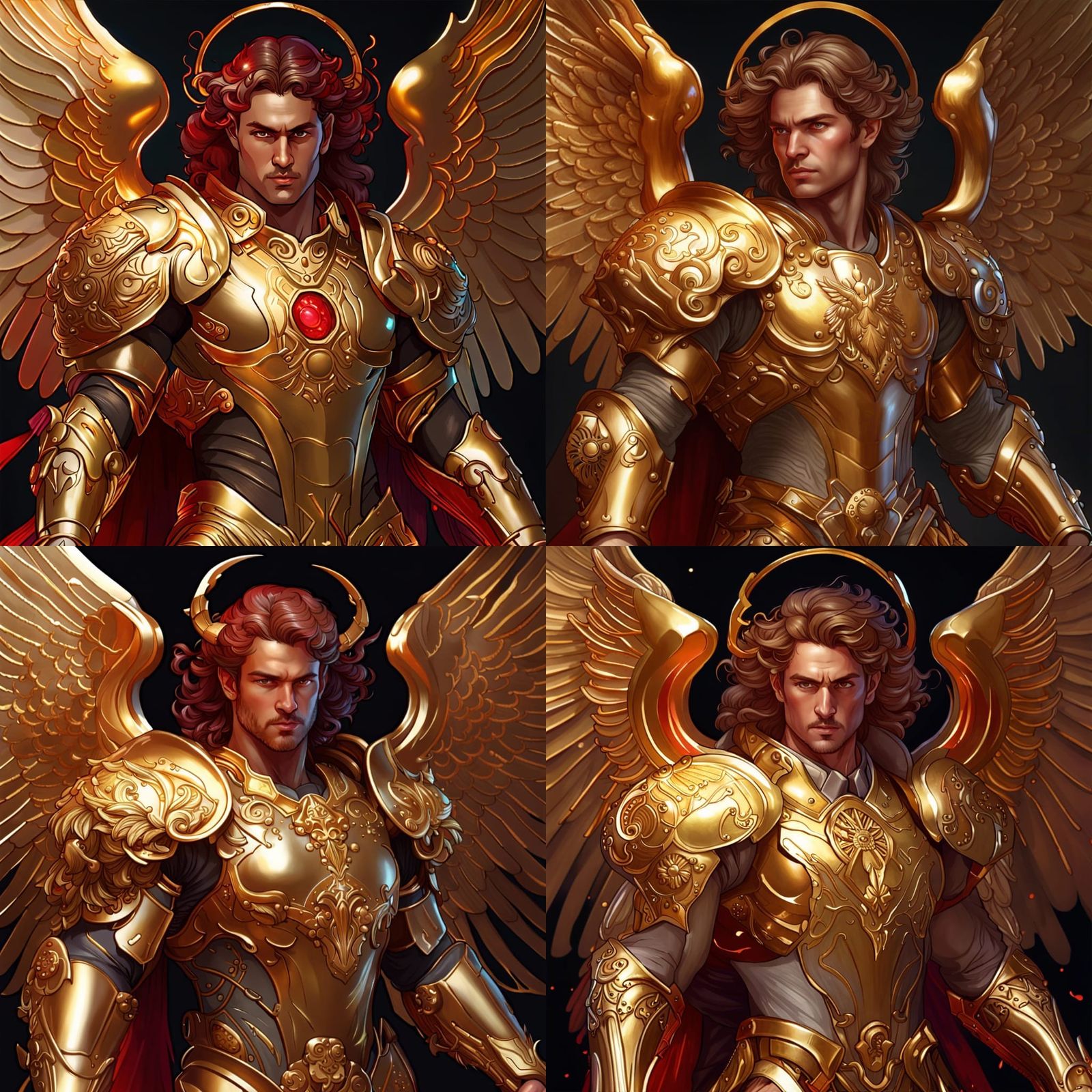 Aries Zodiac Angel in Golden Armor