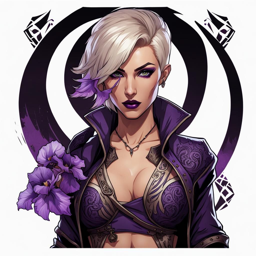 Sorcerous Rogue with Tattoos and Shortsword