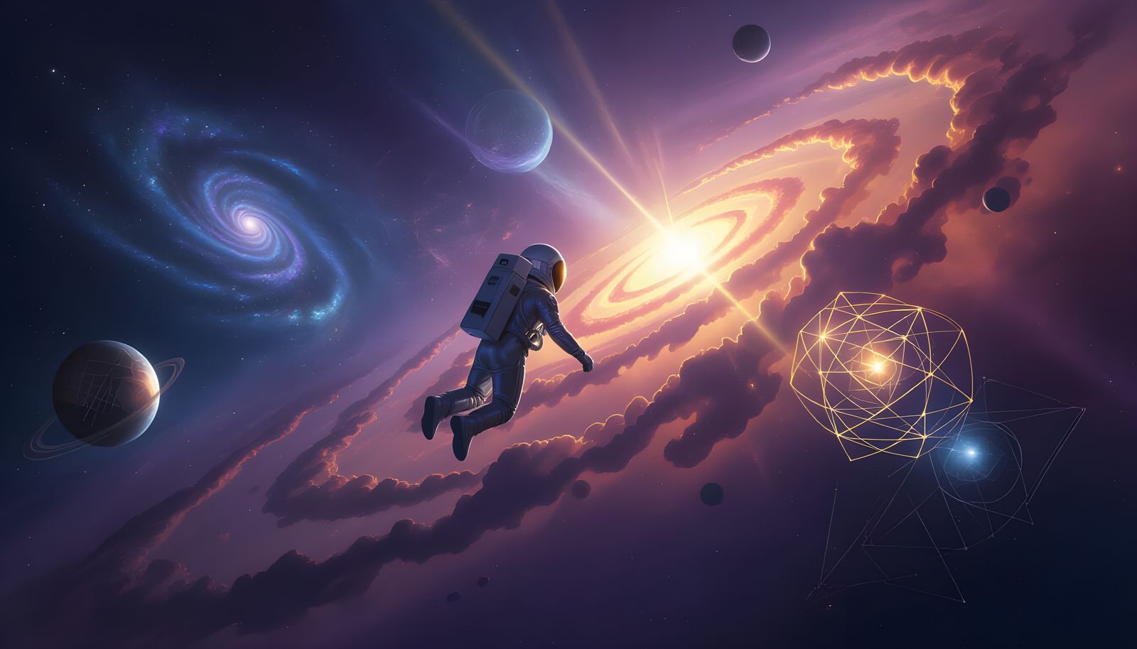 Astronaut Soars Through Cosmic Possibility in Digital Matte ...