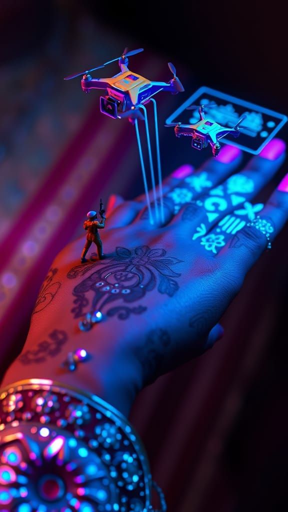 Futuristic Mehndi Designers with Holographic AR