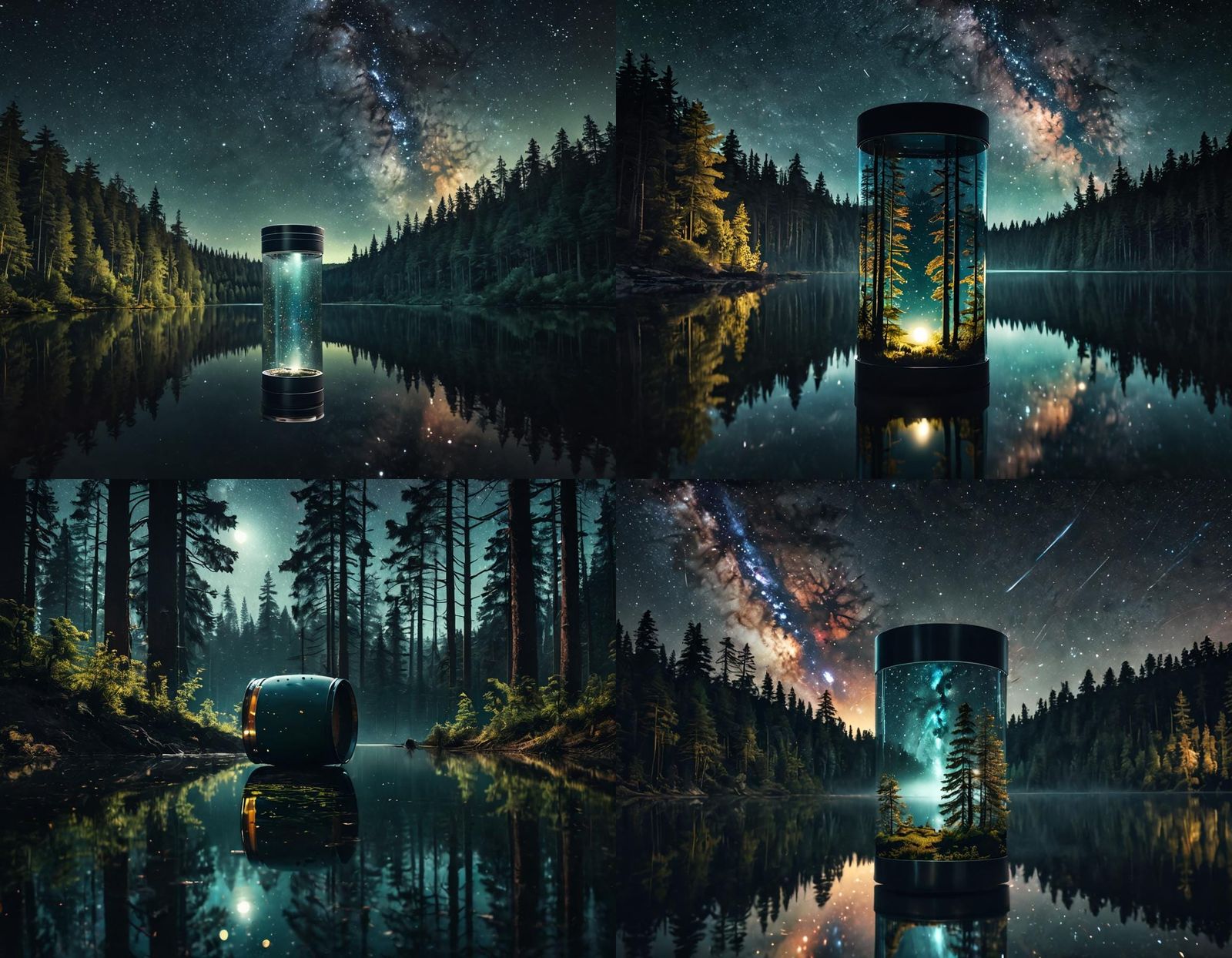 Cylindrical Space Station with Forest and Lake