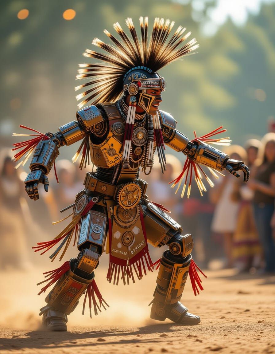 Steampunk Robot Dancer in Dynamic Motion