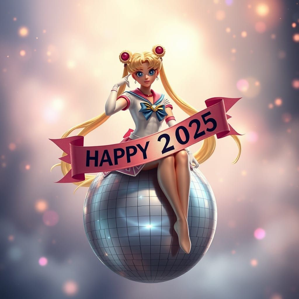 Ethereal Sailor Moon Glows on a Sparkling Disco Ball