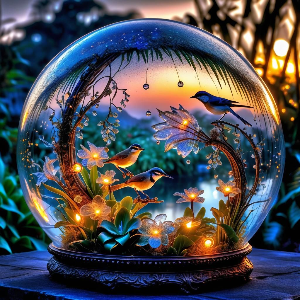Fantasy Islandscape in Glass Bubble