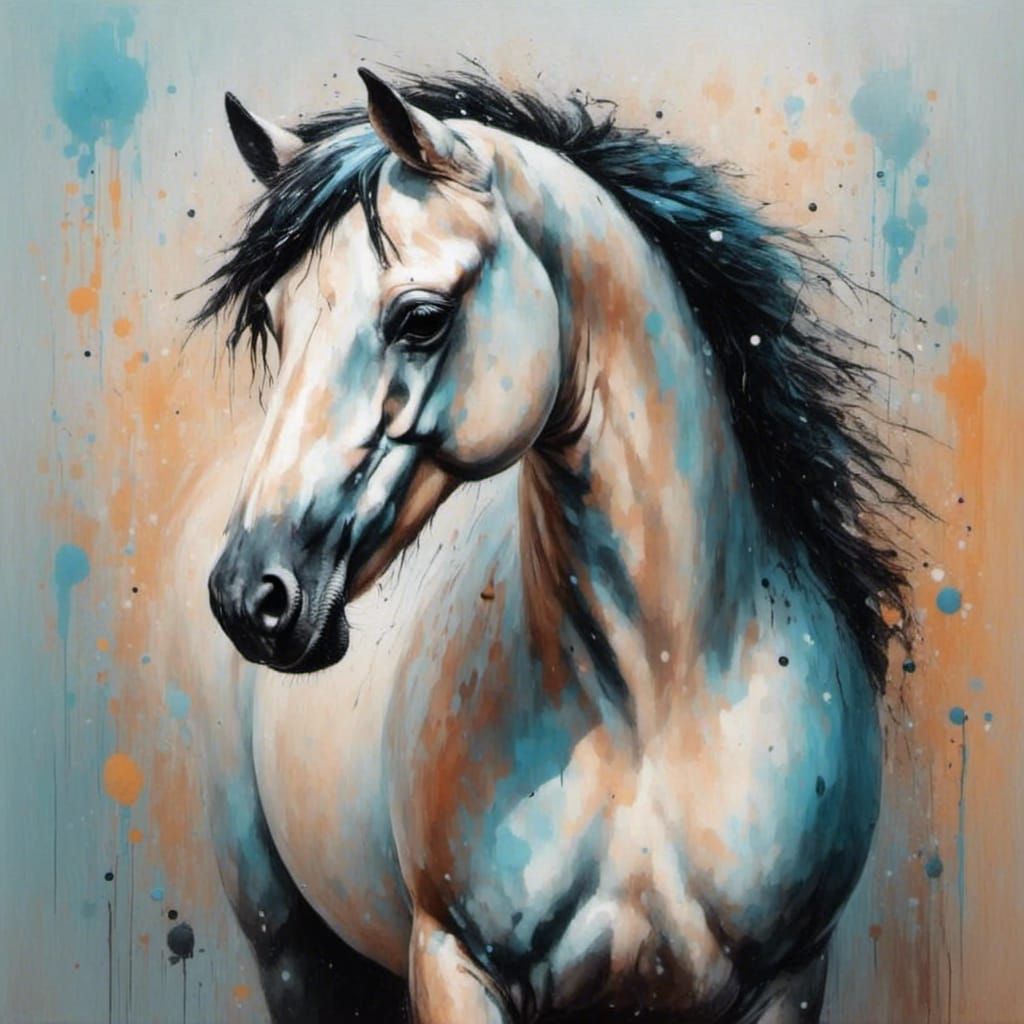 Psychedelic Charcoal Drawing of Lunar Deity