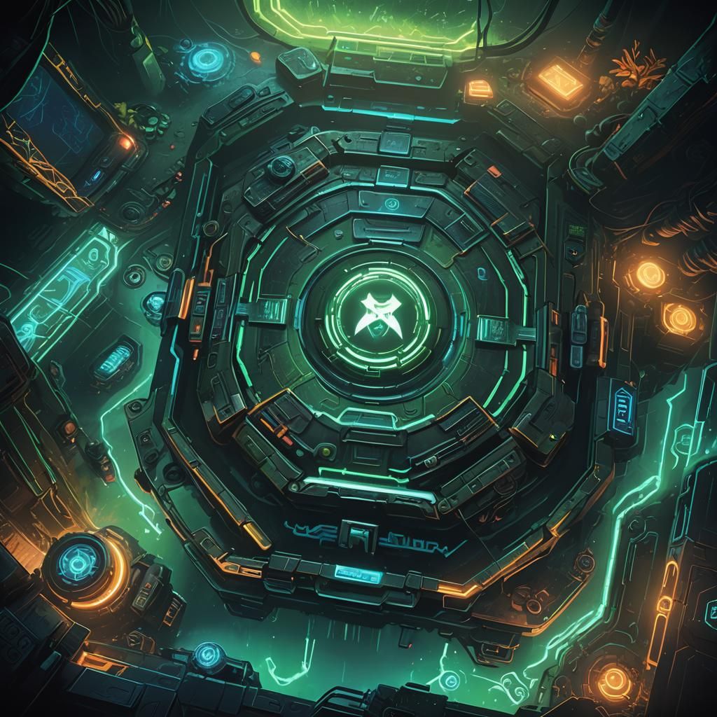 Mystical Next-Gen Xbox Console in Oil Painting Style