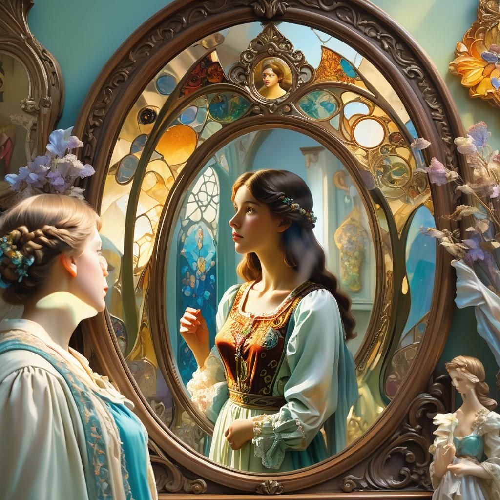 Surreal Ancestral Figure in Dreamlike Oil Painting