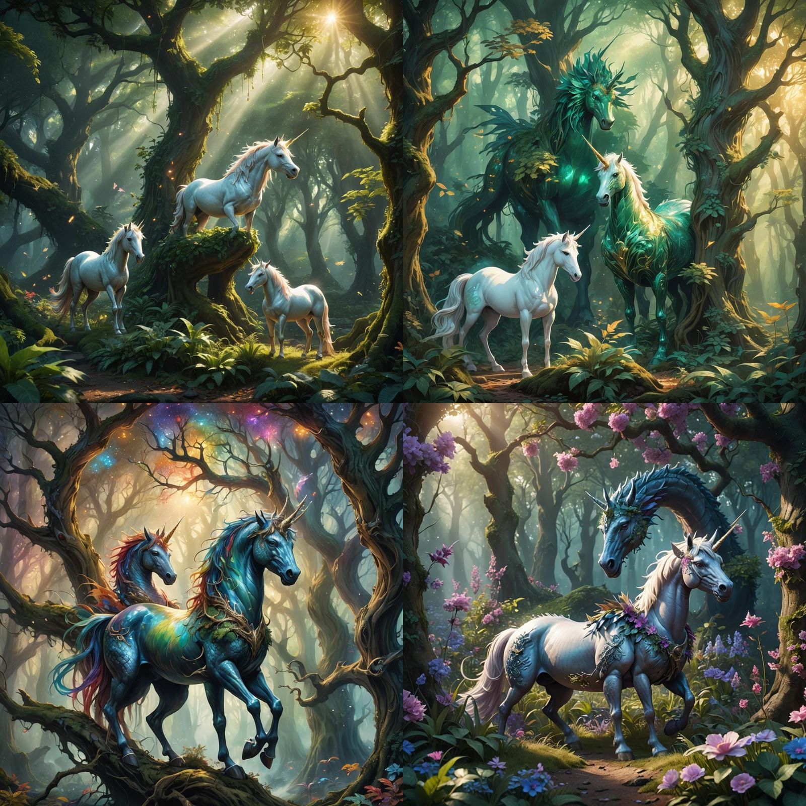Magic Forest: Detailed Matte Painting of Fabulous Creatures