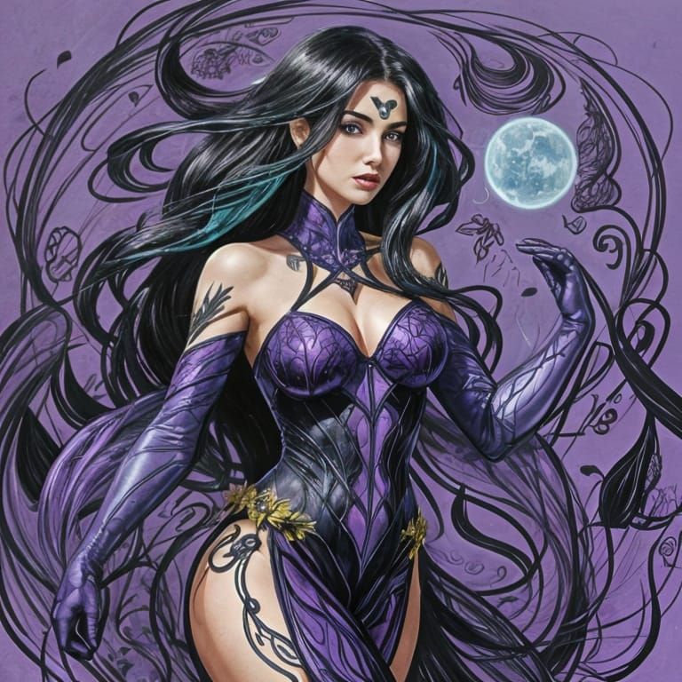 Black Orchid in Vibrant Ink, DC Comics Style