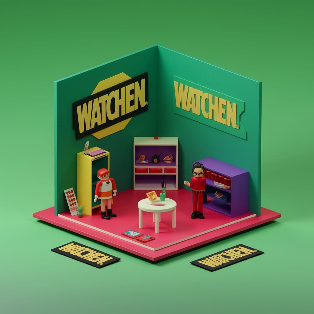 Watchmen Diorama in Whimsical Paper Art