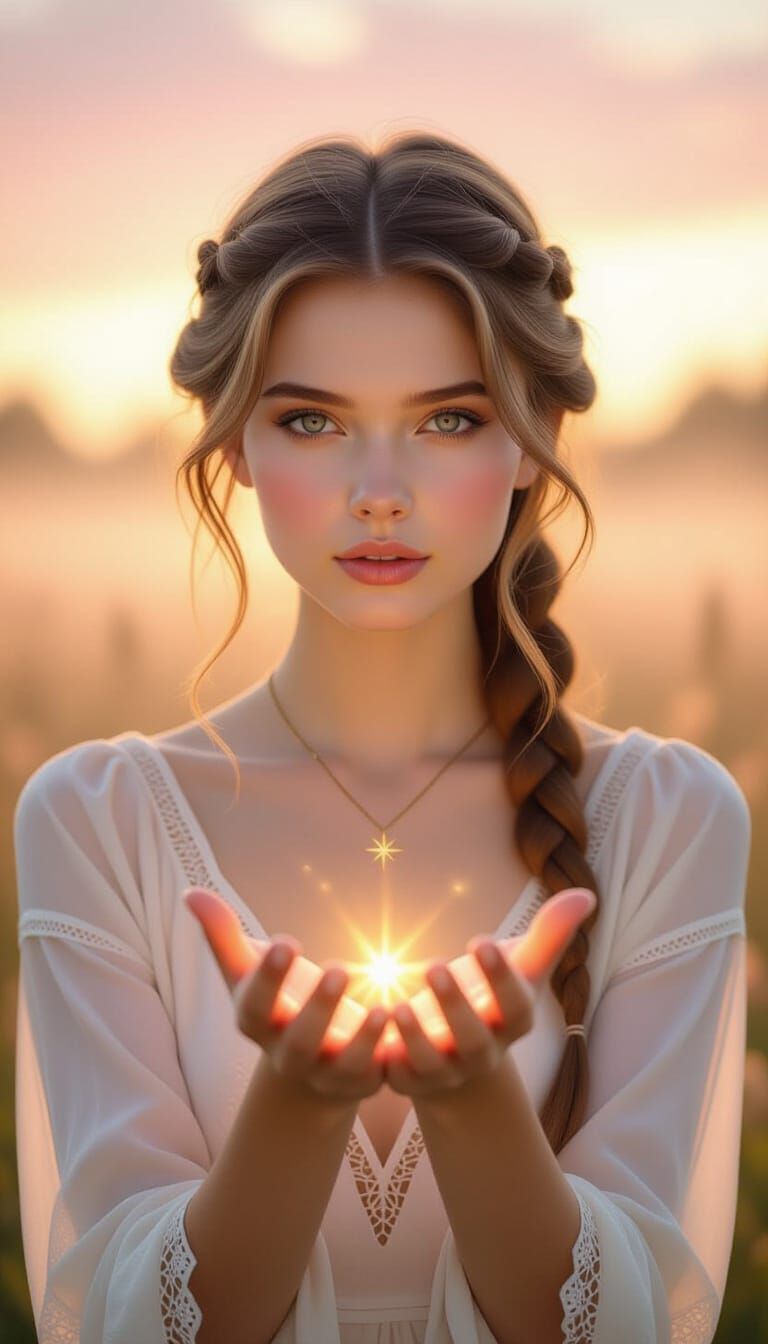 Zorya, Slavic Dawn Personification, Realistic Portrait