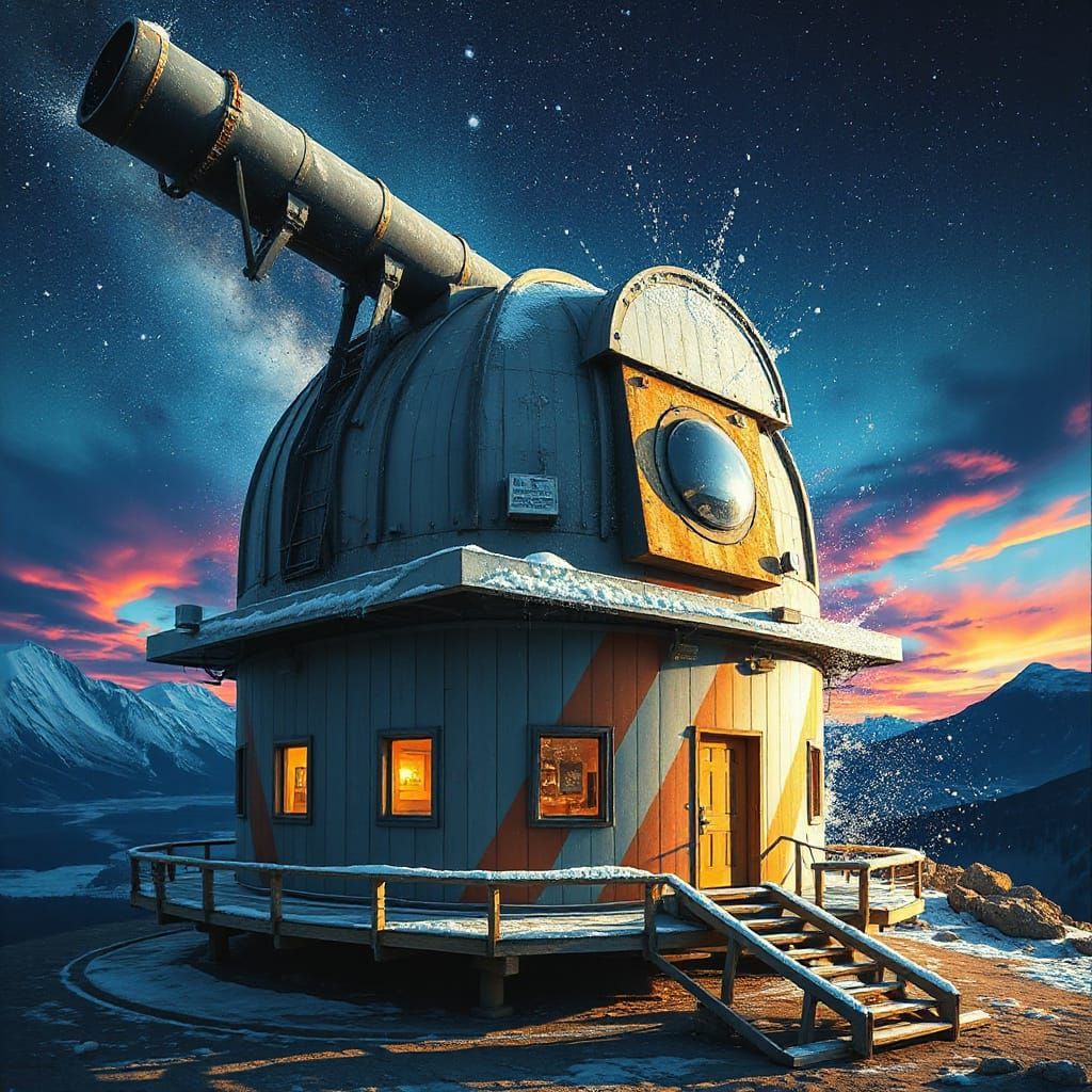 Hyperrealistic Mont-Mégantic Observatory Center Concept Art