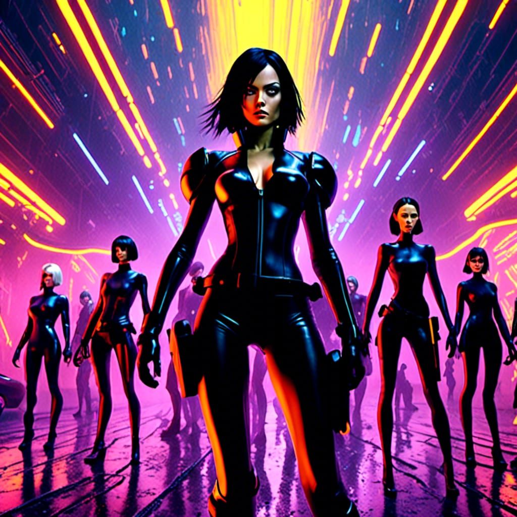 <lora:CherryPOP:1.0> aeon Flux, dynamic action shot