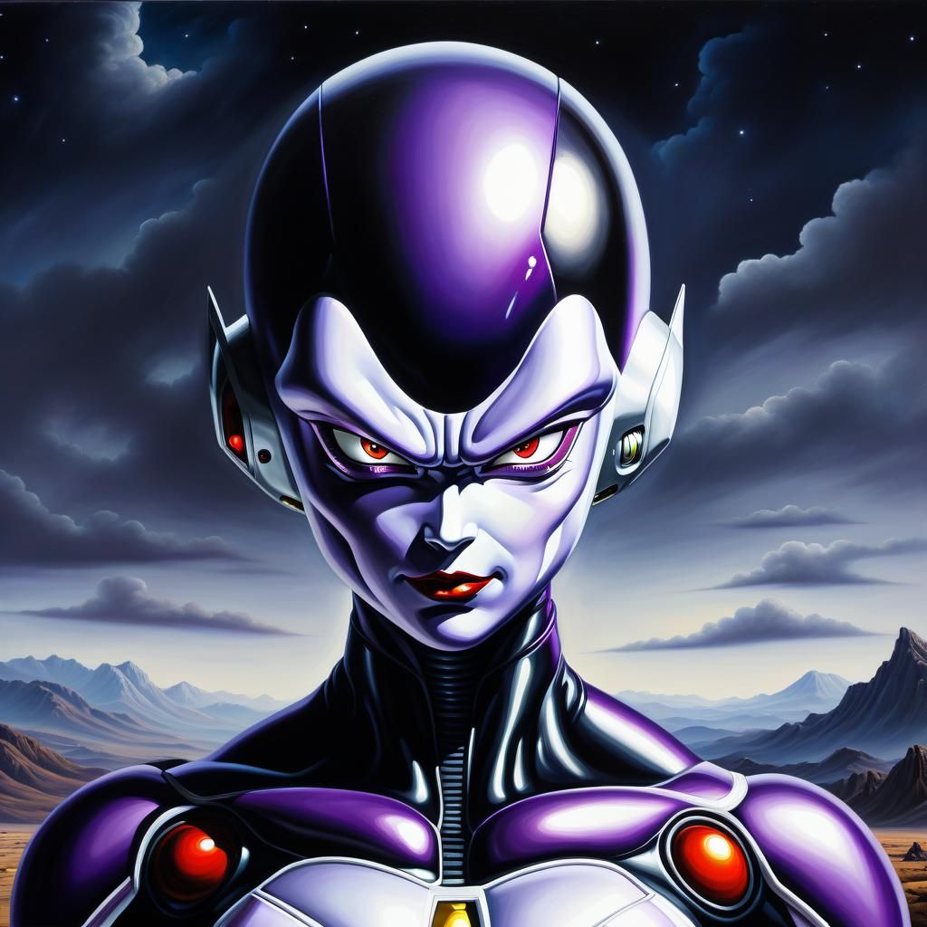 Frieza Expressionist Portrait in Hyperrealism Style